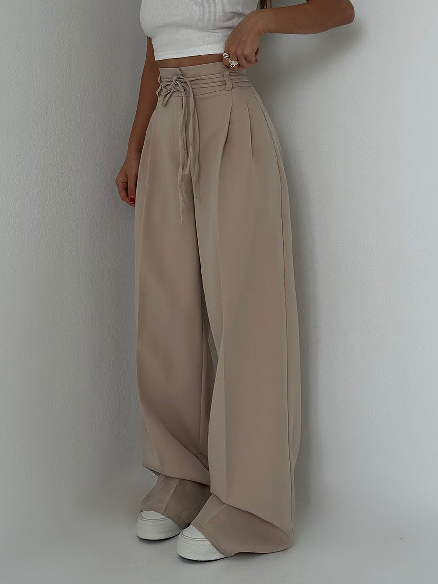 Elena™ - Pantalon taille haute avec ceinture ajustable