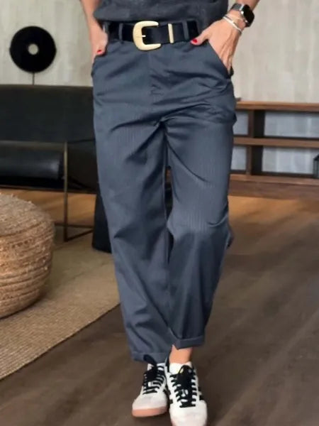 Elyna™ - Pantalon galbant rayé pour femme