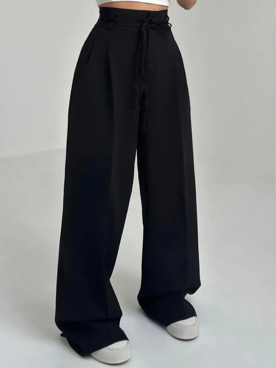 Elena™ - Pantalon taille haute avec ceinture ajustable
