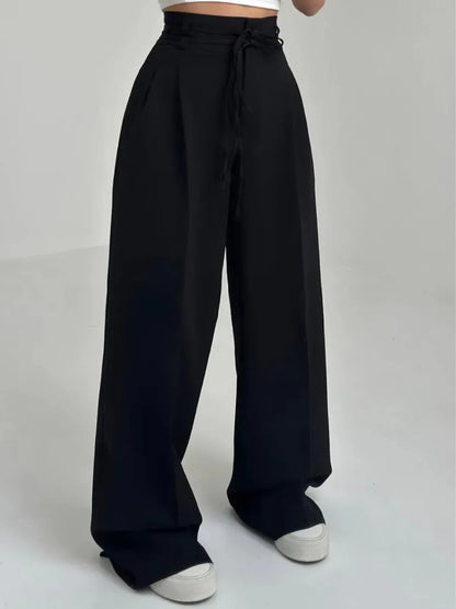 Elena™ - Pantalon taille haute avec ceinture ajustable
