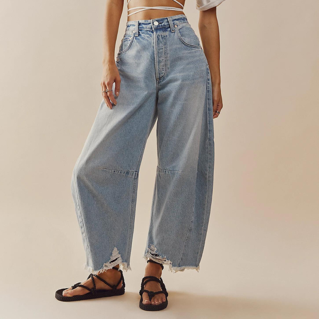Solène™ - Jean coupe large déchiré