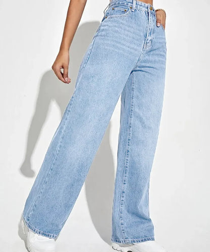 Julia™ - Jean en denim coupe droite taille haute