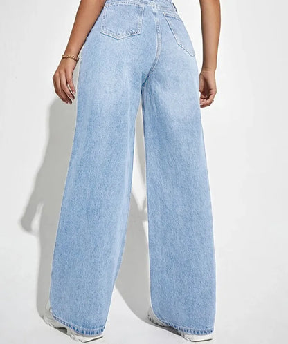 Julia™ - Jean en denim coupe droite taille haute