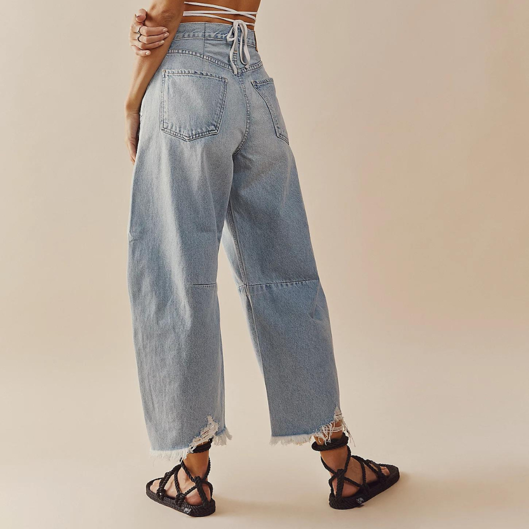 Solène™ - Jean coupe large déchiré