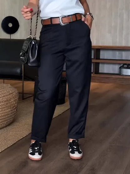 Elyna™ - Pantalon galbant rayé pour femme