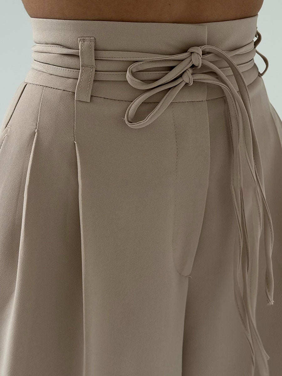 Elena™ - Pantalon taille haute avec ceinture ajustable