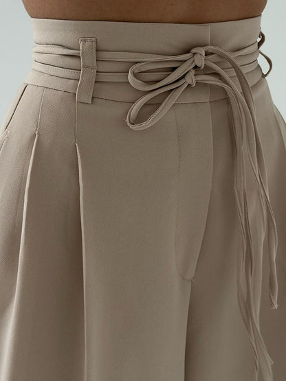 Elena™ - Pantalon taille haute avec ceinture ajustable