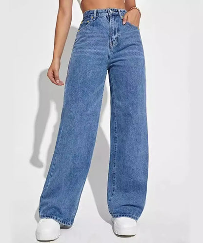 Julia™ - Jean en denim coupe droite taille haute