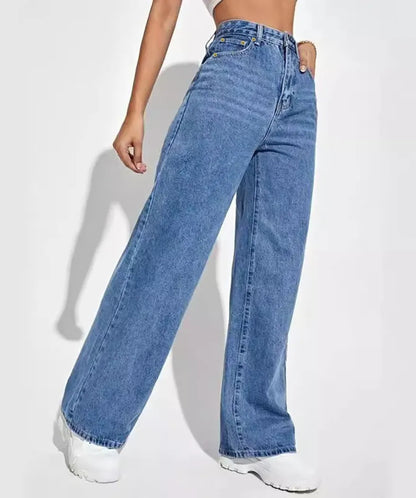 Julia™ - Jean en denim coupe droite taille haute