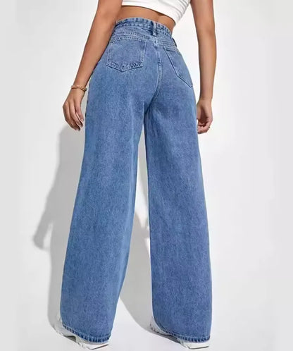 Julia™ - Jean en denim coupe droite taille haute