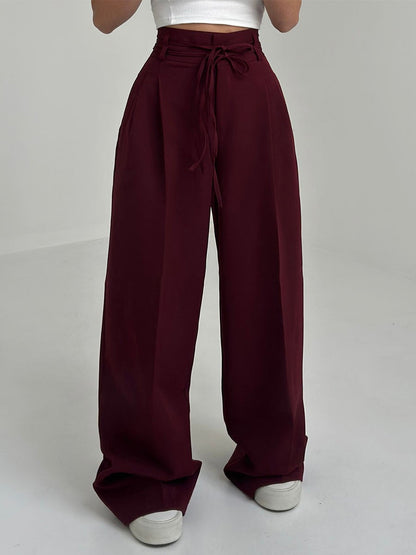 Elena™ - Pantalon taille haute avec ceinture ajustable