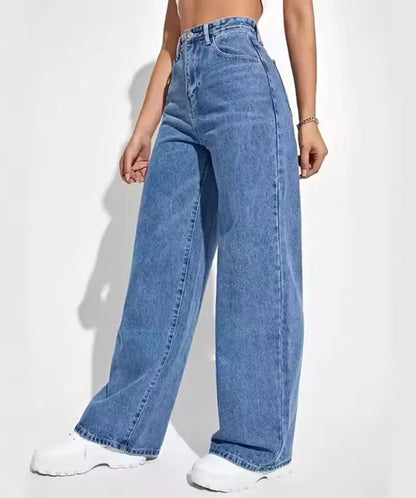 Julia™ - Jean en denim coupe droite taille haute