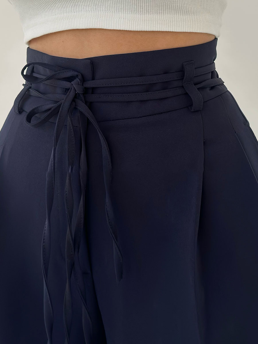 Elena™ - Pantalon taille haute avec ceinture ajustable